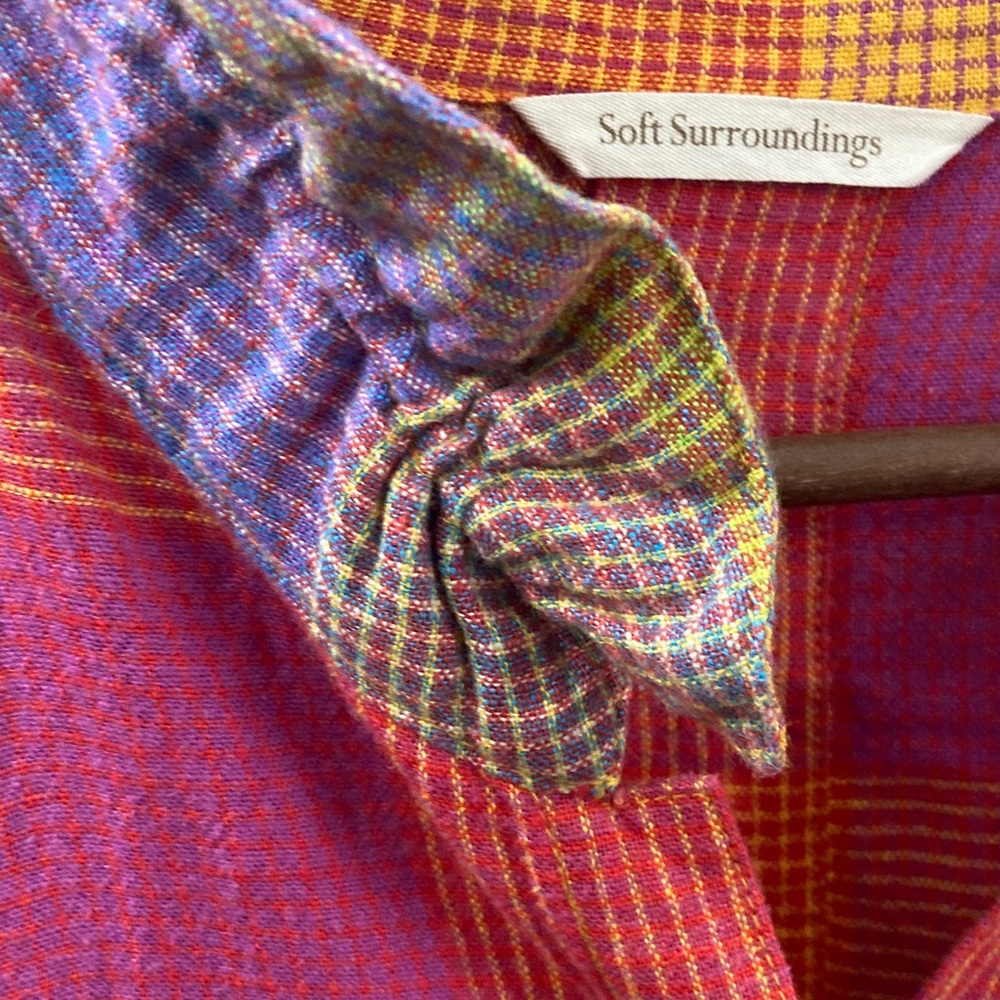 Soft Surroundings Multicolor Patchwork Plaid Pear… - image 3